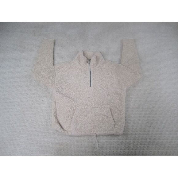 SO Sweaters - SO Sweater Womens Large Beige Pullover Fleece 1/4 Zip Cozy Softest Sherpa